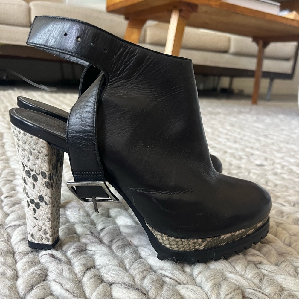 All Saints healed leather booties